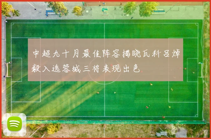 中超九十月最佳阵容揭晓瓦科吕焯毅入选蓉城三将表现出色