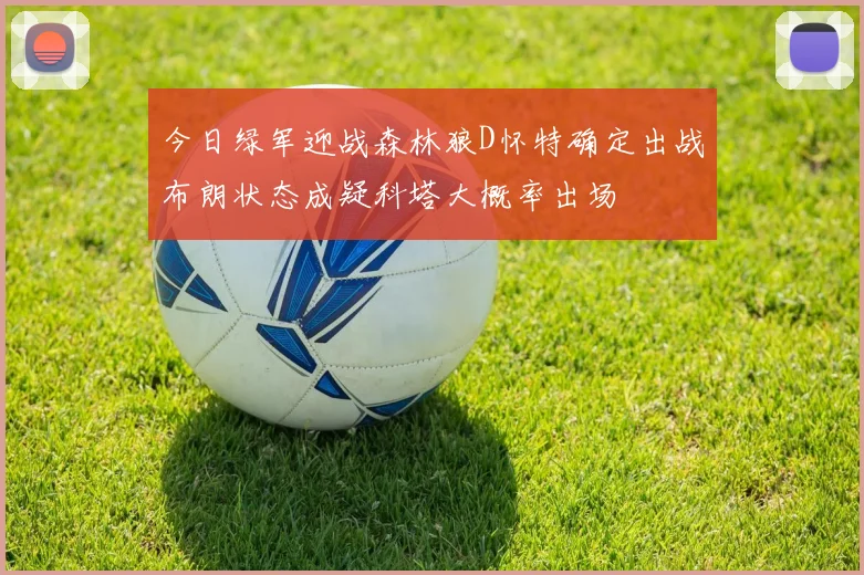 今日绿军迎战森林狼D怀特确定出战布朗状态成疑科塔大概率出场